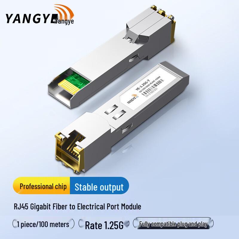 Yangye SFP/SFP+ Fiber Optic to RJ45 Ethernet Transceiver Modules