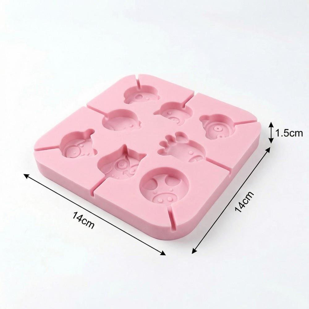 Multifunctional Silicone Candy Mold for Melted Cheese & Chocolate, Various Shapes, 14x14x1.5cm, Pink