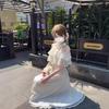 2026 Gentle and Sweet Long Dress Elegant and Clear Long Dress Japanese Two Wear Apricot Huge Good-looking Dating Summer