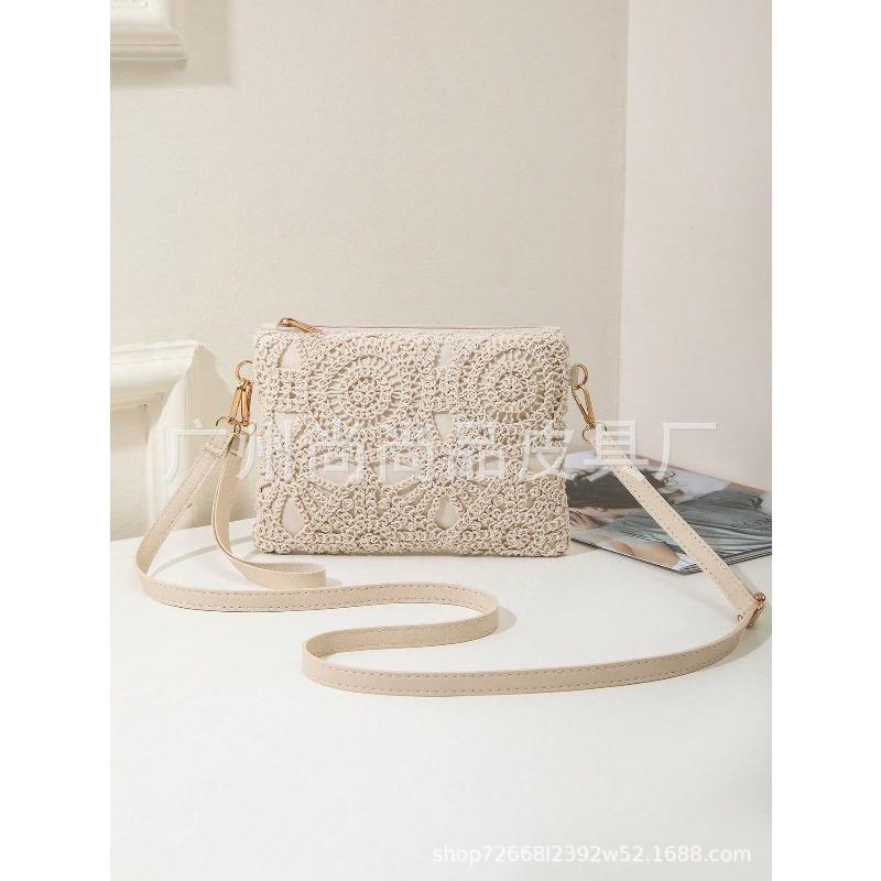 New Trend Hollow Flower Hand Bag Shoulder Crossbody Casual Small Square Bag Light Luxury Daily Matching