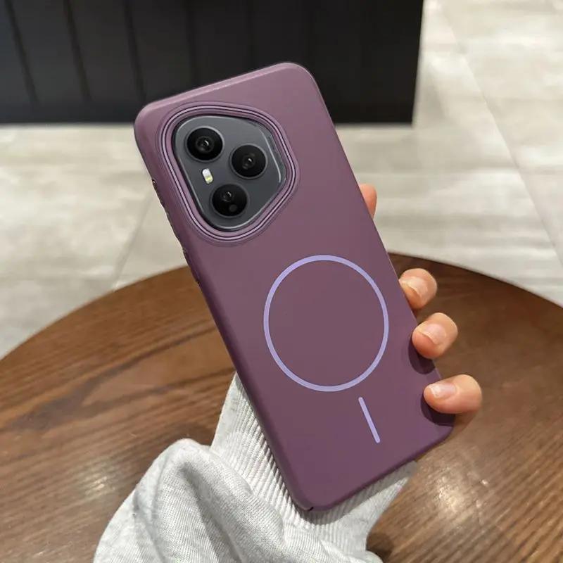 

Для Honor400 400 Pro Чехол Модный Простой Мягкий Магнитный ПК Приятный на ощупь Противоударный Чехол Для Honor 400 Pro Funda Honor 400 (Global) фиолетовый