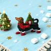 Lighted Dachshund Christmas Decoration Resin Dachshund Ornament with Scarf Boots Light-up Tree Cute Dachshund Figurine for Festive Holiday Table