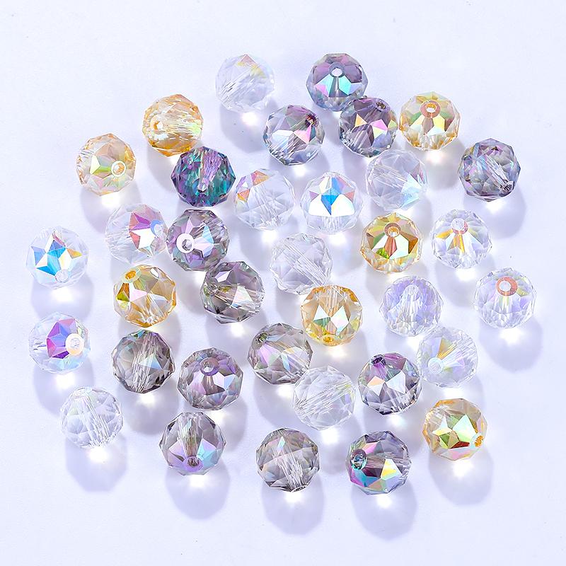 8mm/10mm Transparent Austria Crystal Glass Beads Roundle Spacer Loose Bead for DIY Bracelet Necklace Jewelry Making Accessories