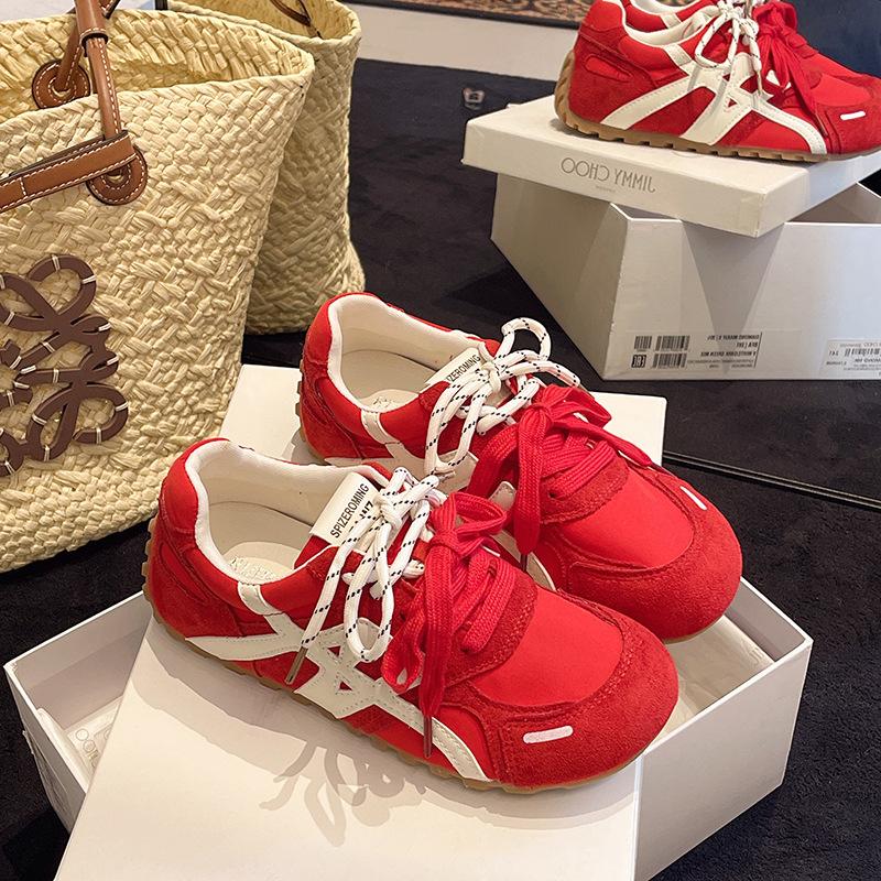 Increase the height of German training thick-soled inner mesh shoes Women's 2025 autumn mesh versatile new sports and leisure shoes Forrest Gump shoes