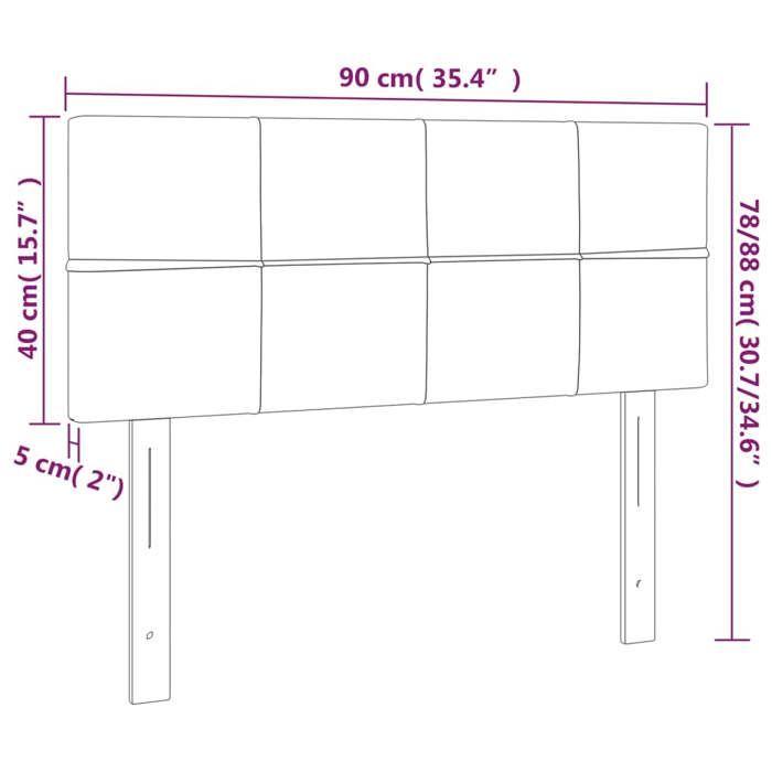 VidaXL Tête de Lit à LED Meuble de Chambre à Coucher Accessoire de Lit Simple Tête de Cadre de Lit Intérieur Gris Clair 3121648