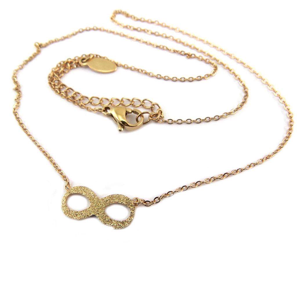 Les Trésors De Lily [P8090] - Rose Gold 'Infini' Steel Necklace - 15x7 Mm