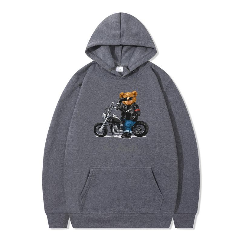 New hooded sweater sports car rich bear men's and women's clothing autumn and winter loose