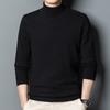 Men's Autumn Winter Wool Knit Sweater, Solid Color Turtleneck Base Layer, Simple Warm Commute Pullover
