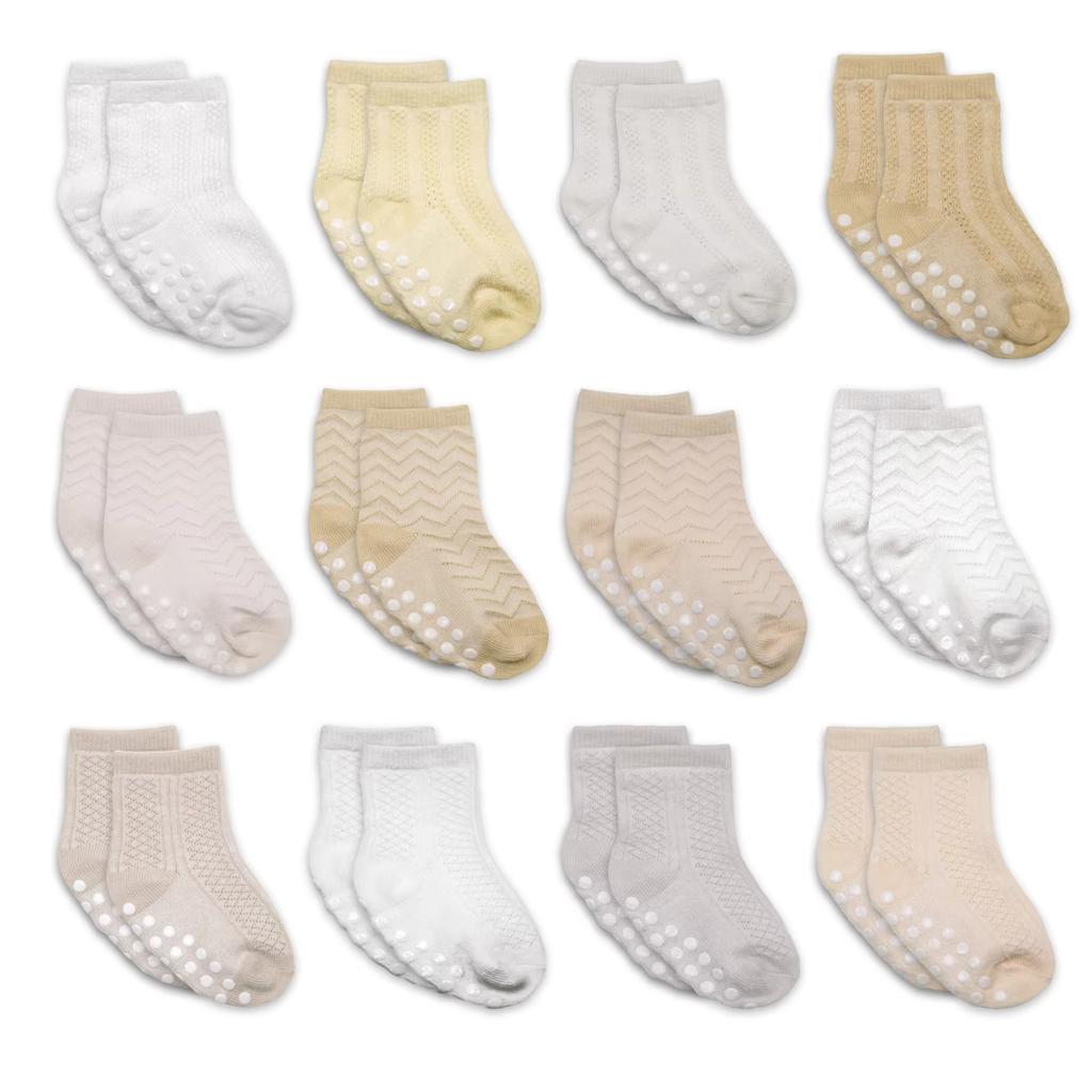 12 Pairs/lot 0 To 4 Yrs Cotton Children's Anti-slip Non Skid Socks For Boys Girl Floor Kid Sock With Rubber Grips Four Season