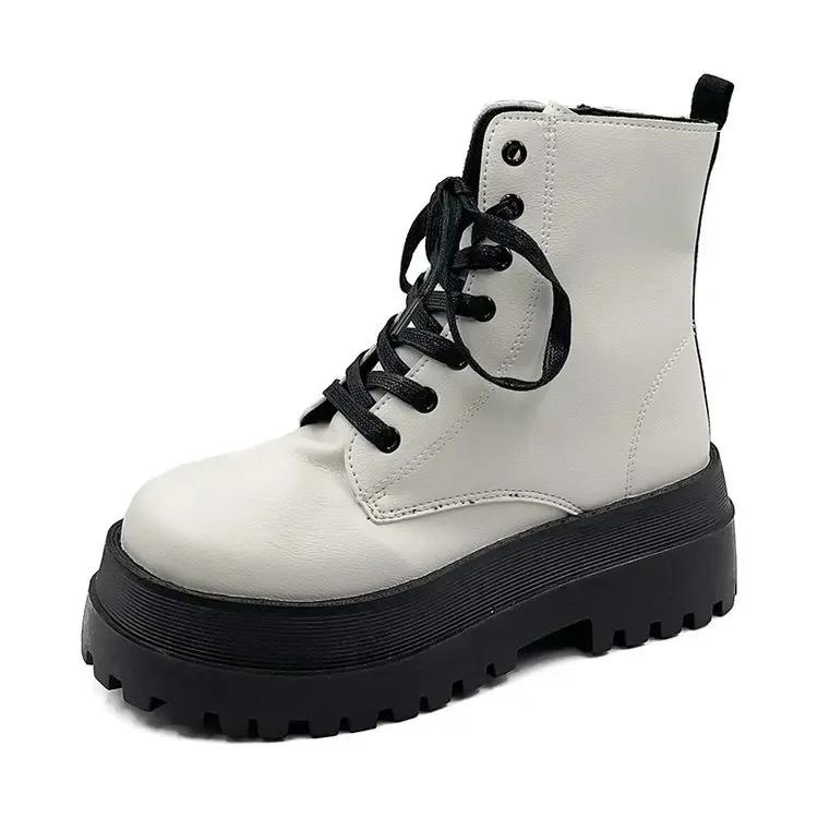 Thick Bottom Platform Women Ankle Boots Woman Shoes Zipper Fashion Female Designer Motorcycle Boot Casual Ladies Footwear 2026
