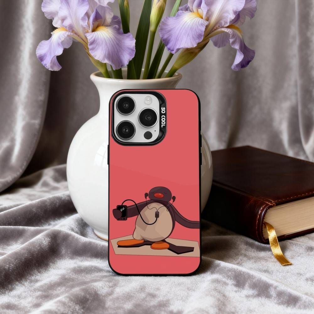 Cute P-Pingu-ES Penguin Phone Case For iPhone17,16,15,14,13,12,11 Plus,Pro Max Black Candy silver phone case