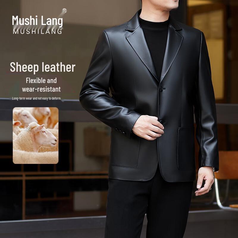 Мужской блейзер из натуральной овечьей кожи первого слоя MushiLang 3XL
