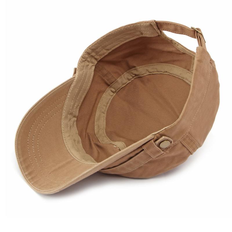 Men's Cotton Flat Top Hat Outdoor Sun Protection Cap