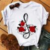 Women's T-shirt Fashion Creative Flower Printed T-shirt Casual T-shirt Short Sleeve Women's T-shirt