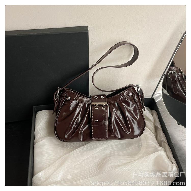 

Spice girl style small bag women s 2025 new fashion pleated underarm bag niche design commuter shoulder messenger bag tide
