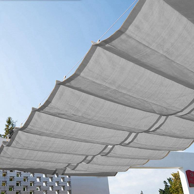 Telescopic Sun Shade Net Pergola Balcony Terrace Sun Canopy Swimming Pool Retractable Wave Sunshade Sail With Installation Kit