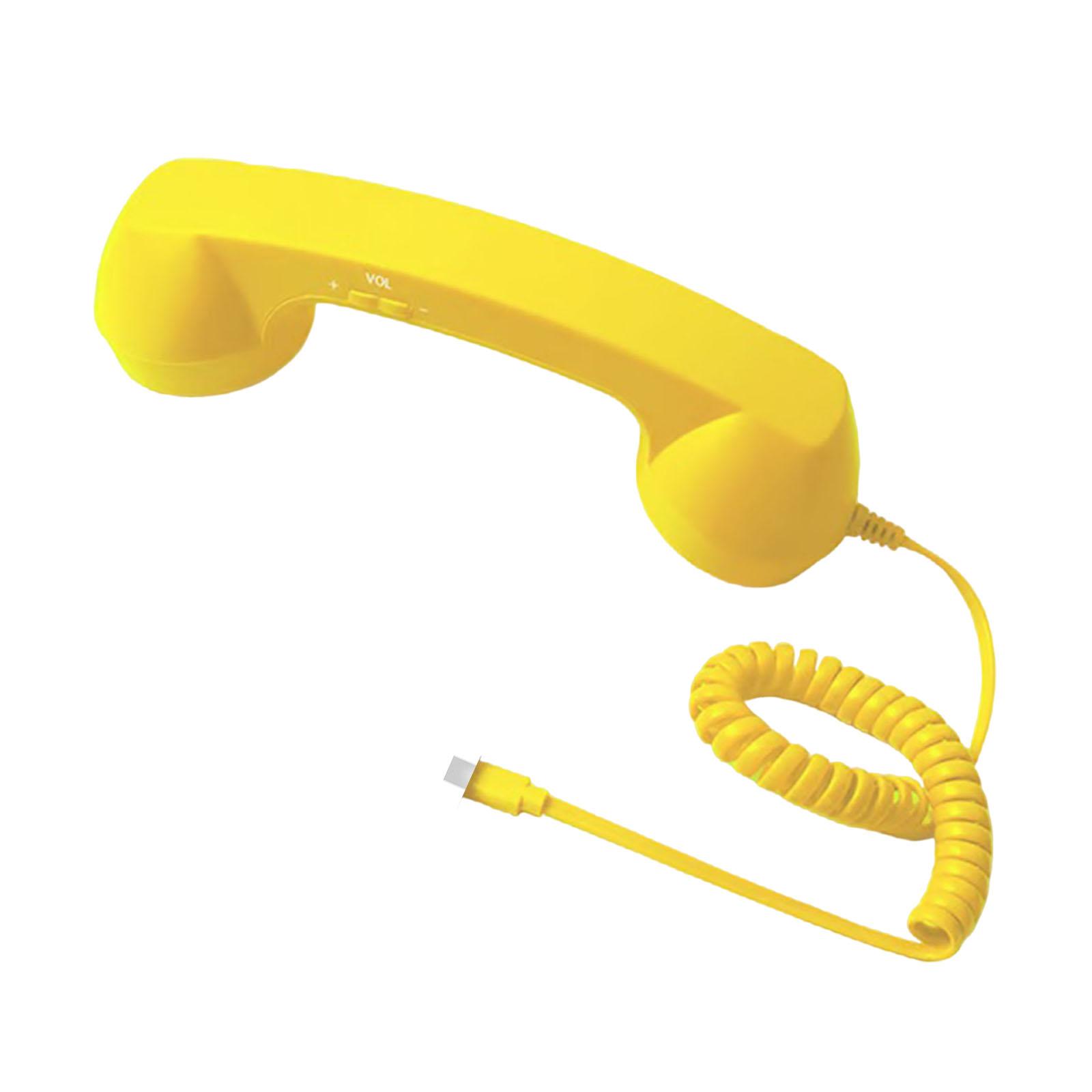 

Telephone Wired Handsets Type-C Landline Handle Receiver Creative Telephone Head Set for Cell Mobile Video Conferences