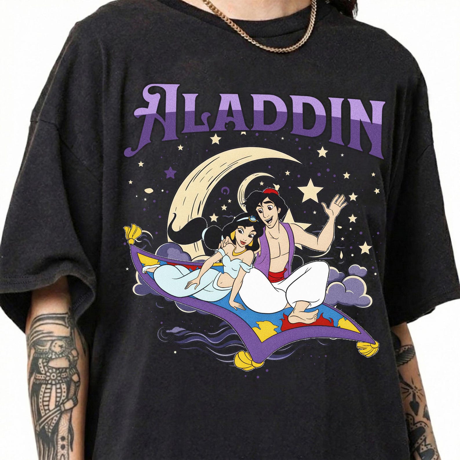 Vintage Jasmine And Aladdin Shirt, Disney Princess Jasmine Tee, Magic Kingdom Vacation Top 2XL