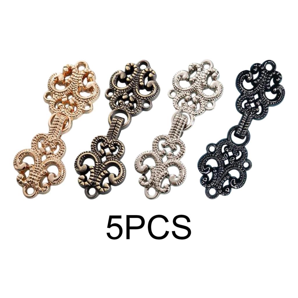 5x Cloak Clasp Fasteners Buckle Handcraft Traditional Sew On Cardigan Clips for Tang Suit Dress Shirt Stage Costume Cheongsam