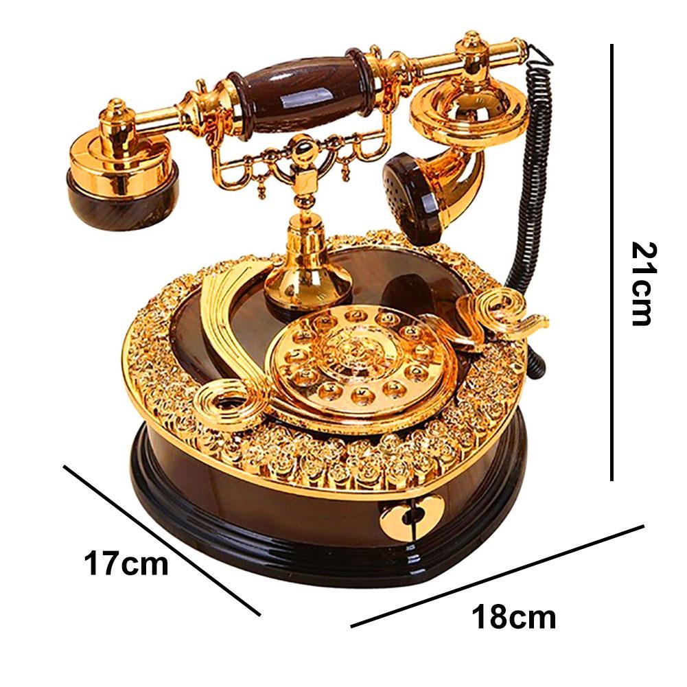 Sweet Room,Vintage Dial Telephone Clockwise Spring Music Box Ornament Kids Birthday Gift