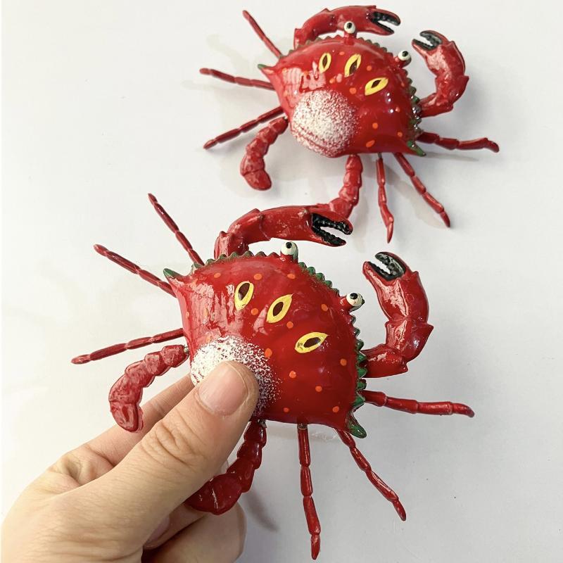 Cute Simulation Crab Fridge Magnets Movable Joints Hand Painted Bright Color Home Kitchen Decor Creative Souvenir Gift