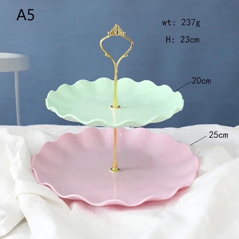 

2 Tier Detachable Cake Stand European Style Pastry Cupcake Fruit Plate Dessert Holder Baby Shower Wedding Party Home Decor