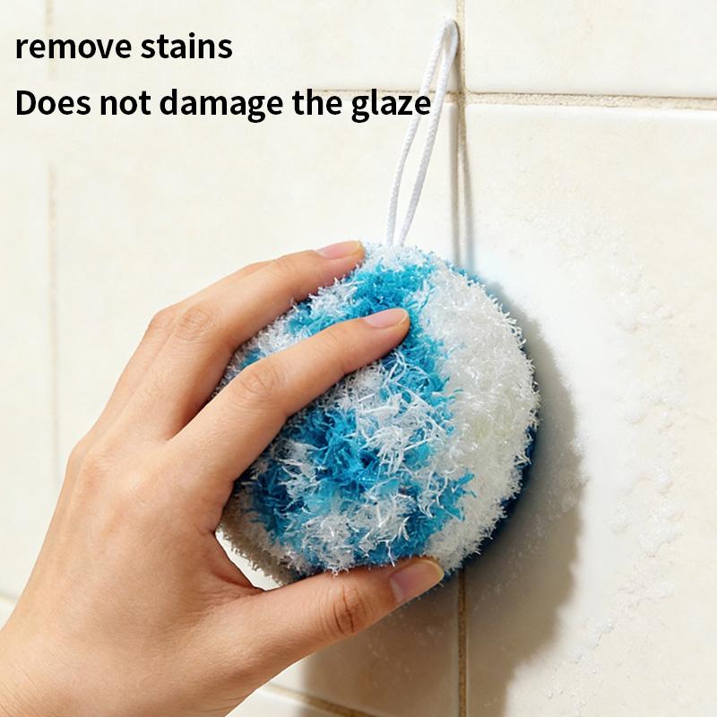 Bathroom Cleaning Ball Sink Brush, Strong Power Remove Water Stains Non-Scratch Countertop Easy Clean