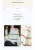 Korean Striped Crew Neck Long Sleeve Knit Sweater for Women - 2025 Autumn Loose Fit