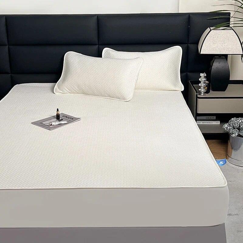 Cooling Mattress Pad Protector Ultrasonic Technology Quilted Mattress Cover Pillowcase Breathable Cool Feeling Mat Fitted Sheet