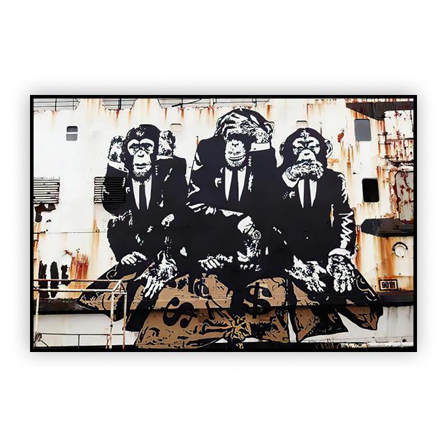 

Красота и Обезьяна Граффити Плакат Современная Поп Холст Картина Гостиная Настенное Художественное Украшение Фреска для Домашнего Декора Эстетический Подарок 20cm×40cm NoFrame