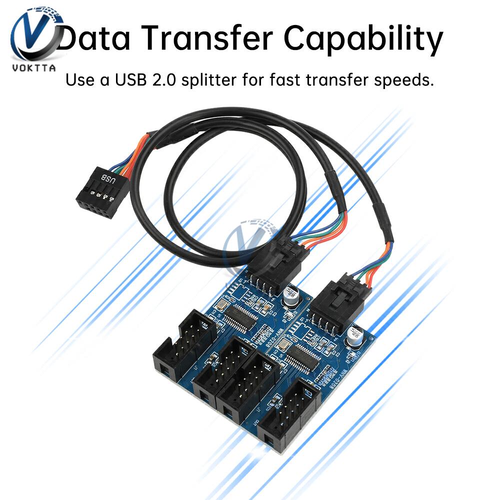 9Pin USB Splitter Motherboard 1.1 USB Interface Splitter Multiplier Adapter Board 1 to 1 1 to 1 Extension Cable HUB Connectors