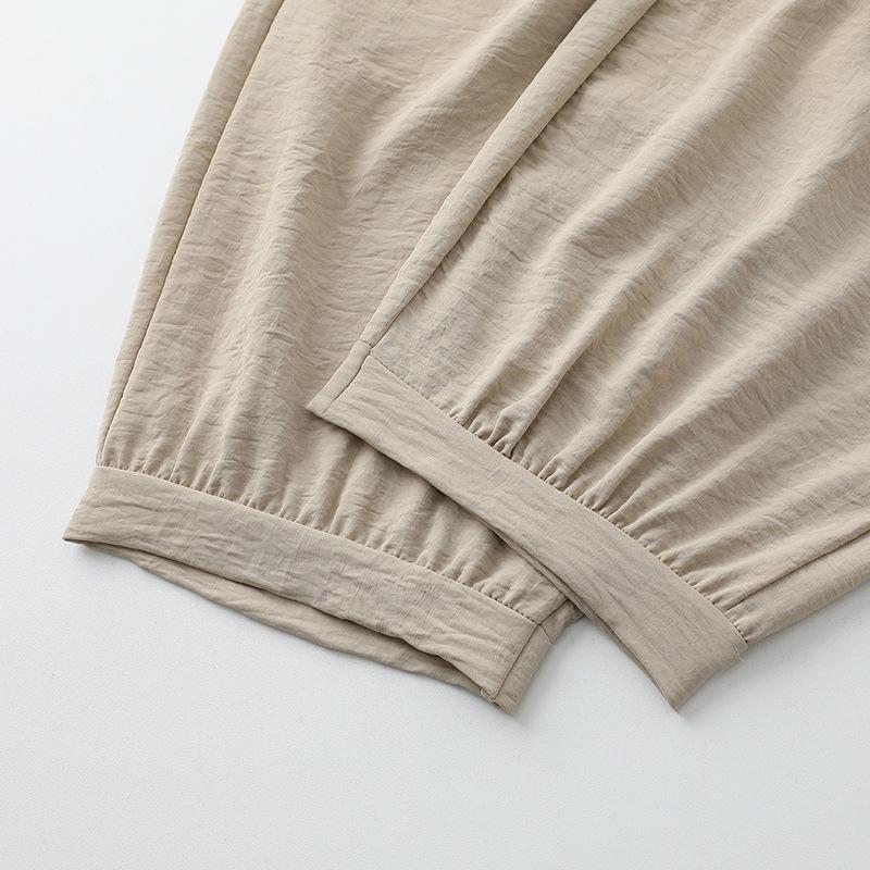 High-Waist Summer 3/4 Length Pants for Women