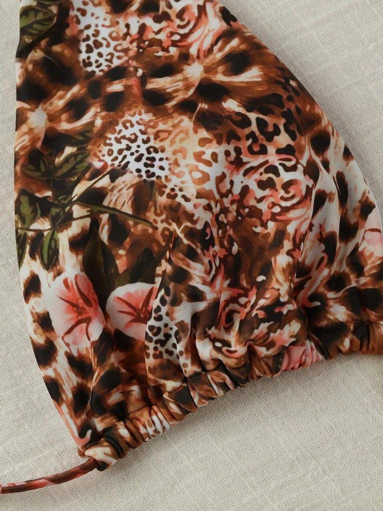 2025 Schnür-Halter-Bikini mit niedriger Taille - Uni & Print