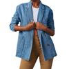 2023 European & American Washed Blue Denim Women's Casual Suit Jacket