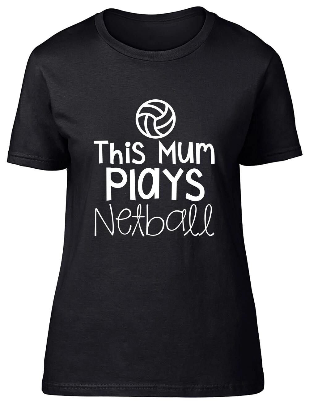 This Mum Plays Netball Fitted Womens Ladies T Shirt L