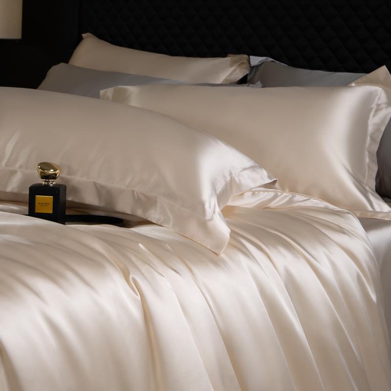 Copripiumino Estivo di Lusso in Seta Monocolore - Biancheria da Letto Singola o Matrimoniale