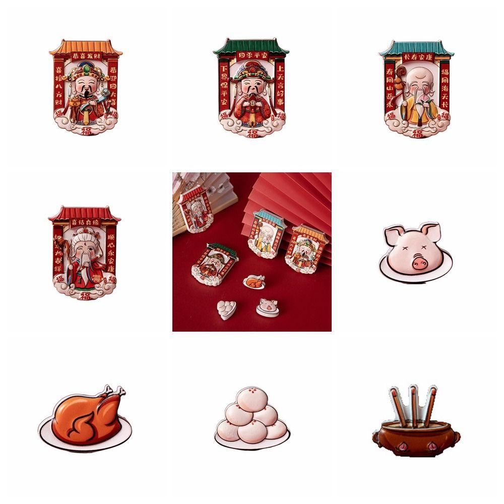 

God of Wealth Resin Fridge Stickers 3D Kitchen God Fridge Decal Tourism Souvenirs