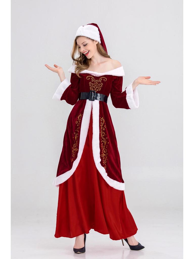 M-6XL Plus Size Couple Christmas Costumes: Men's and Women's Santa Claus Designs