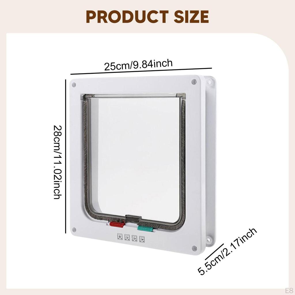 Drzwiczki dla kota psa przezroczysta klapka łatwa instalacja odporne na warunki atmosferyczne 4-kierunkowy zamek artykuły dla zwierząt do wnętrz