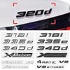 XOFDE1 E60 New 316i 318i 320i 335d 340d 320e 323e 325e ABS Trunk Boot Emblem Letter Badges Car Logo for BMW M 3-series Glossy Black Ac