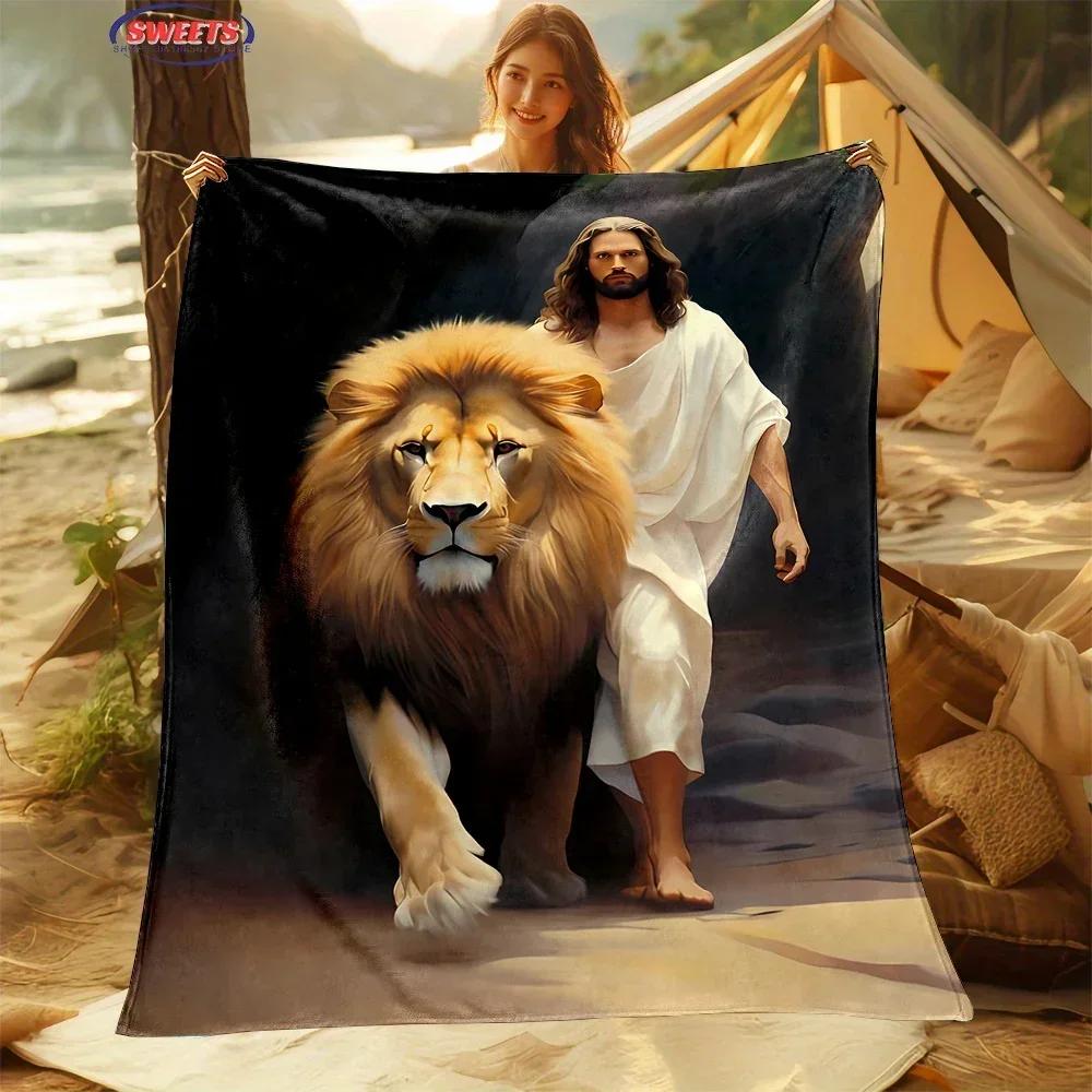 Nr. 2 6 Größen Barmherziger Jesus Christlicher Gott Flanell Kunstdecke, Sofabettdecke Vier Jahreszeiten Weiche Flauschige Steppdecke Flanell Überwurf