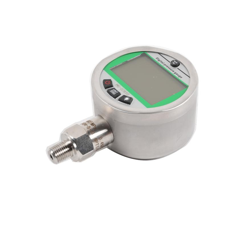 1PC Digital Pressure Gauge Green Display 60MPA Hydraulic Air Water 80mm Dial 0.4%FS Accuracy 1/4NPT Connection