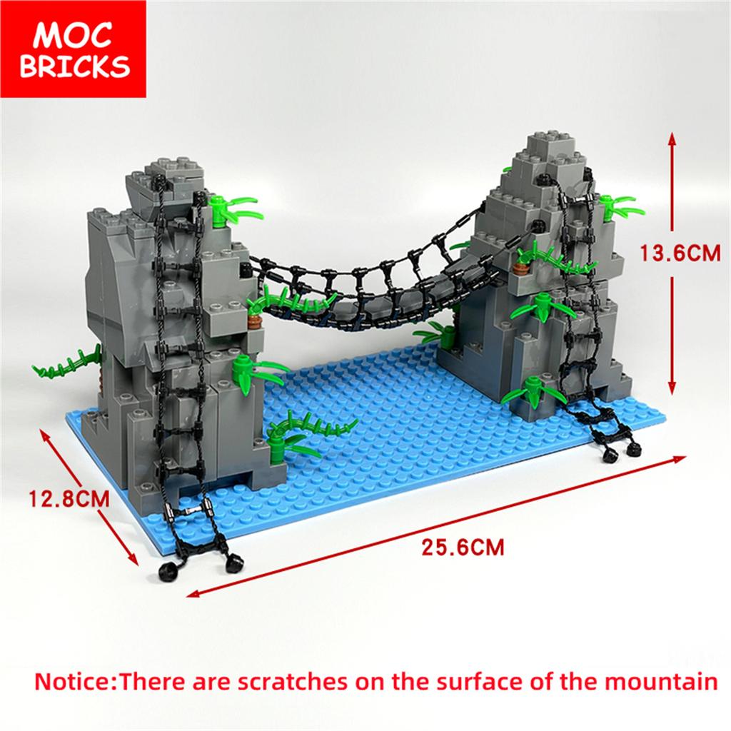 MOC Blocks Luminous Wolf Drawbridge Bridge Rock Panel Rockery Mountain DO IT YOURSELF City Street View Adventurer Movie Model Children Playthings