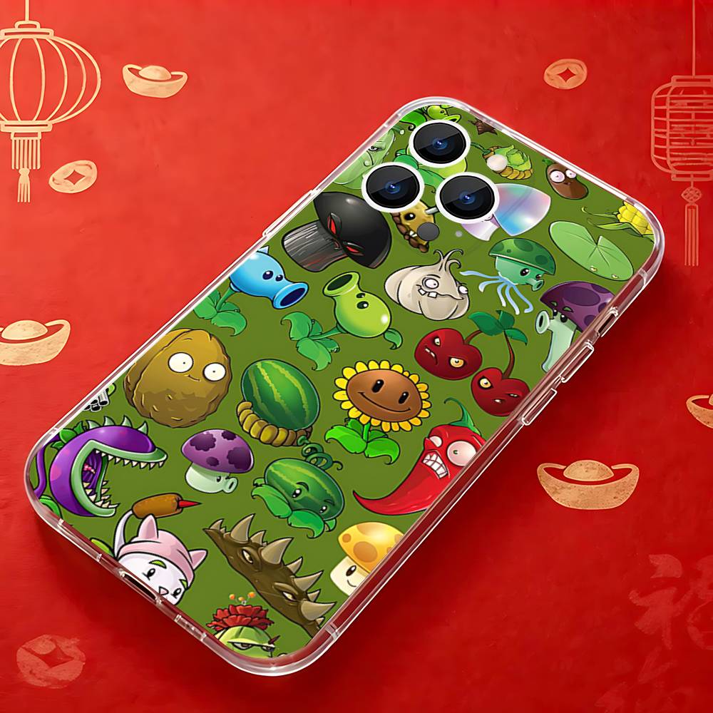 P-Plants  Zombies Game  Clear Phone case suitable for iPhone 11 12 13 14 15 16 17 Pro Max Plus X XS XR SE E Mini Protective Case