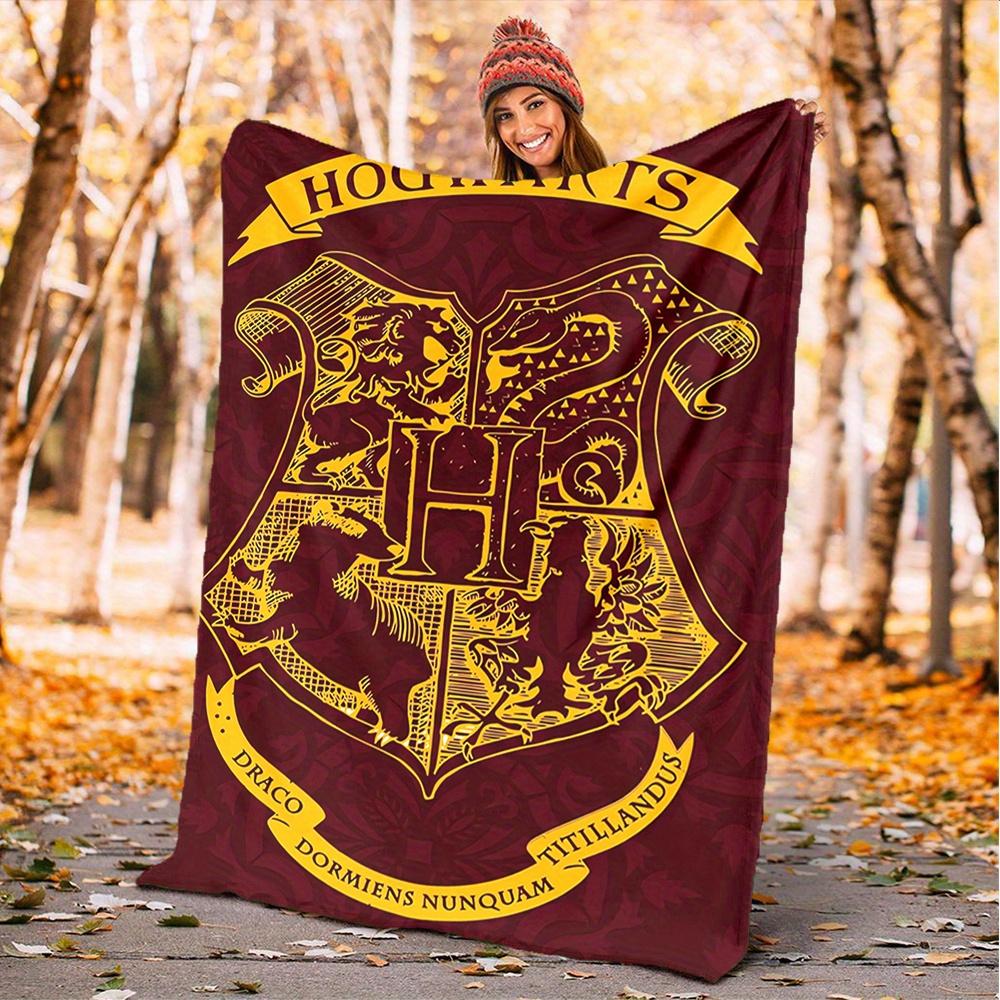 1pc Hogwarts, Crest, Coat of Arms Digital Printed Flannel Blanket, Super Soft Plush Bed Cover,Blanket for Sofa, Bed, Office, 70104