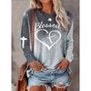 New 3D Heart Patterned Women's Long-Sleeved Round-neck T-Shirt Women's Urban Fashion Long-Sleeved Top For Autumn And Winter