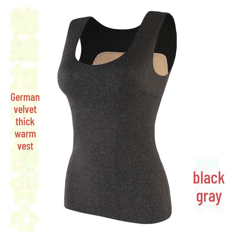 Women's German Velvet Self-Heating Winter Vest: Thick, Seamless, Tight-Fit Cotton Top