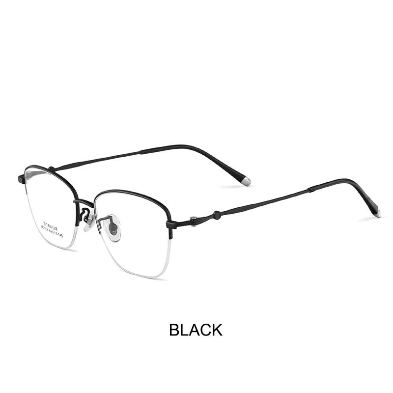 New Luxury Titanium Glasses Frame Gentleman's Semi-Rimless Fashion Eyewear Ladies' Retro Classic Ultra-Lightweight Eyeglasses