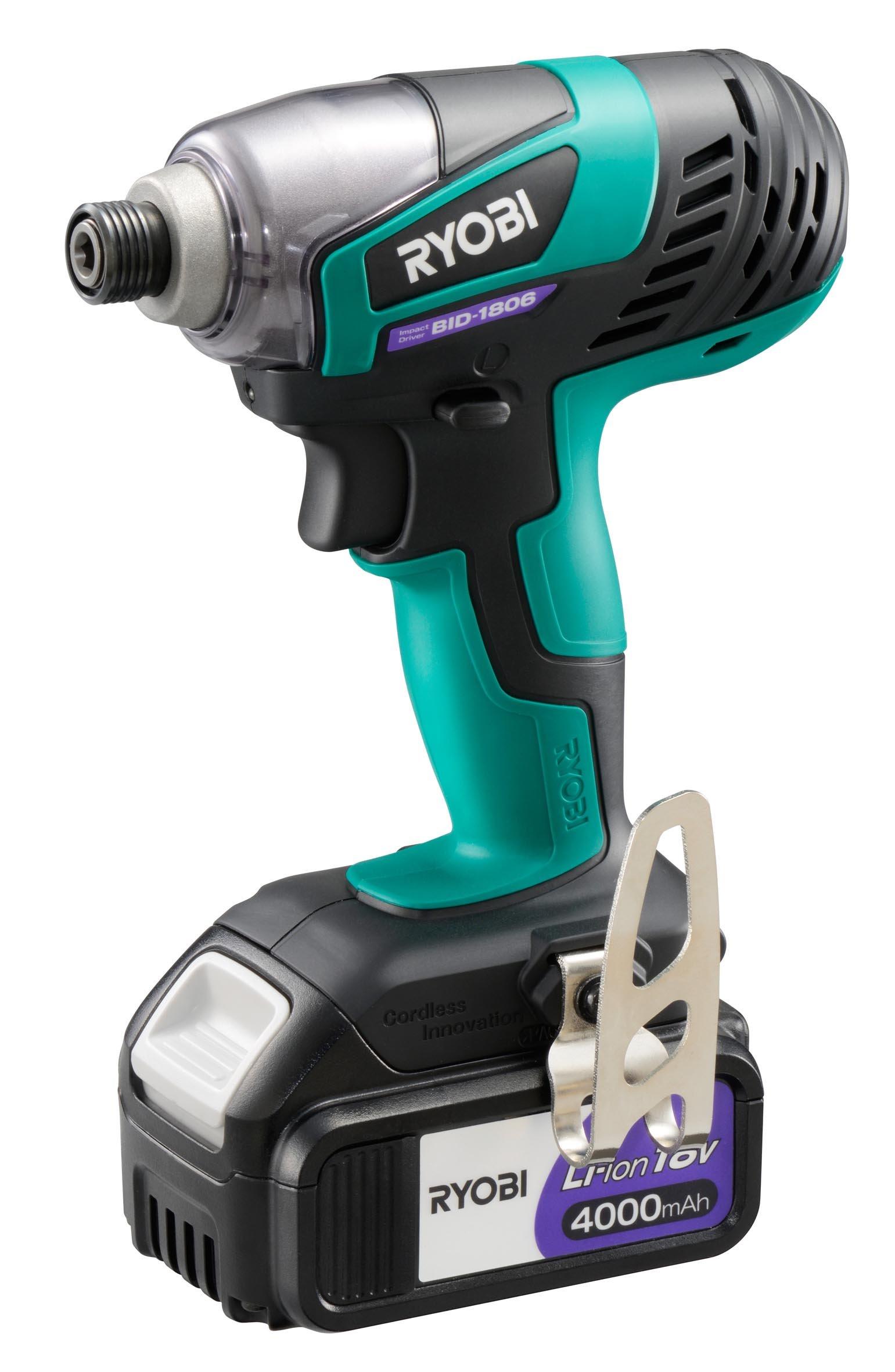 

RYOBI аккумуляторный ударный гайковерт 18 В 657801B BID-1806 зелёный
