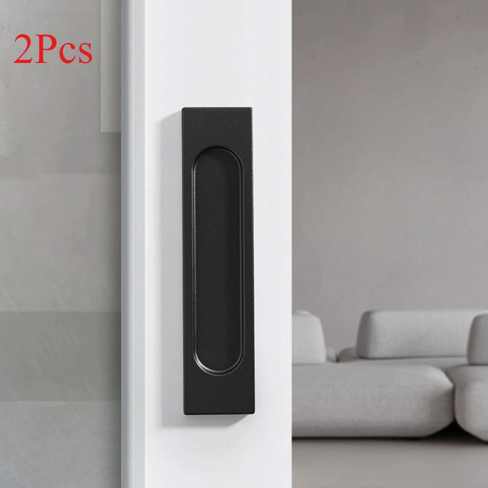 

2 шт. Раздвижная ручка для амбарной двери, скрытая мебельная фурнитура, самоклеящиеся ручки для стеклянной двери ванной комнаты Black-S